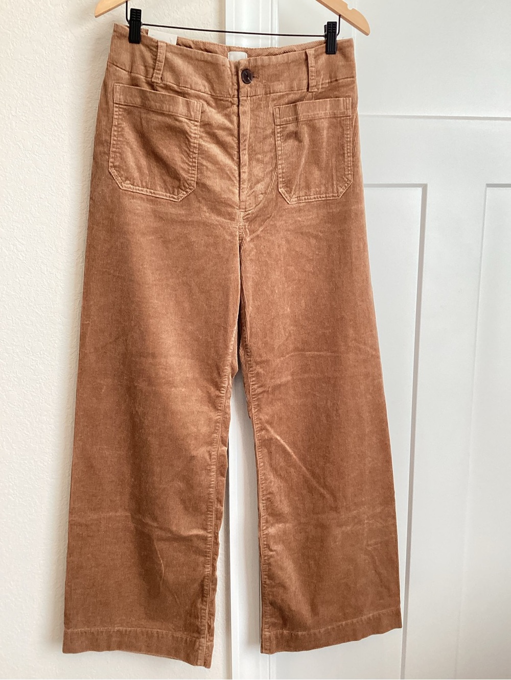 Anthropologie Colette Pants Maeve Wide Leg Full Length Corduroy New 31 Camel - Picture 1 of 10